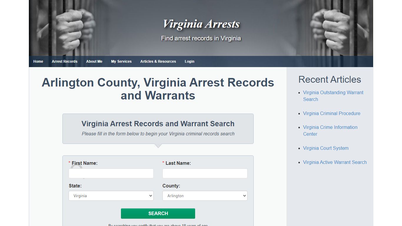 Arlington County, Virginia Arrest Records and Warrants